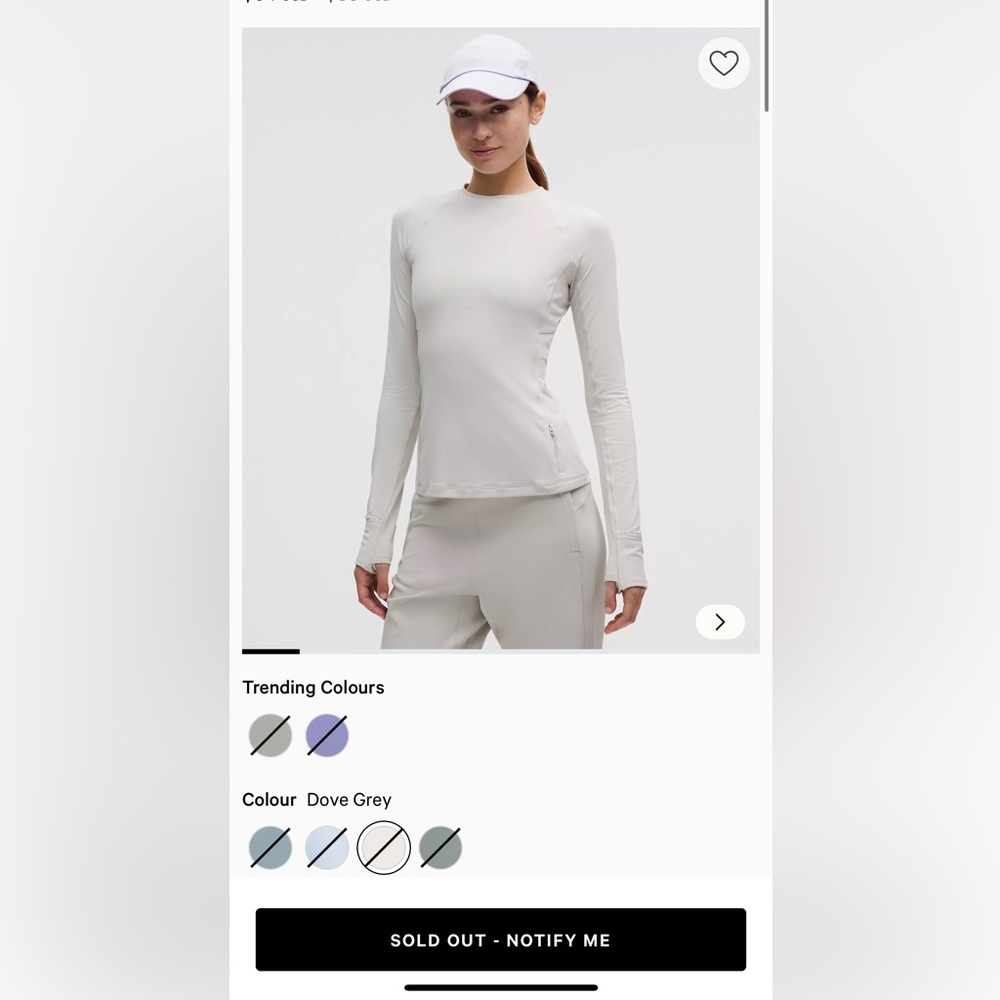 lululemon ribbed Long-Sleeve- dove grey